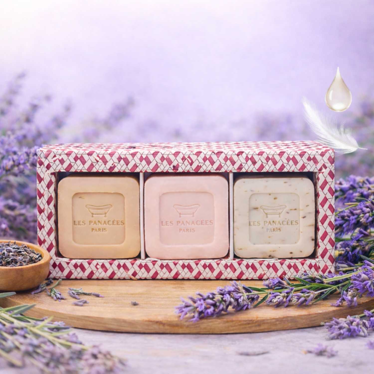 Coffret de savons naturels BIO à la lavande 3x25g