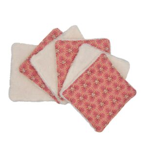 Lingettes lavables tissu rose