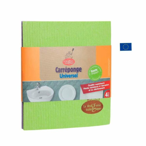 Chiffon lavette éponge cellulose lavable compostable - 4 pièces